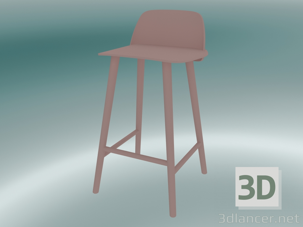 modello 3D Sedia da bar Nerd (65 cm, rosa) - anteprima