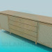 3d model Chest of drawers elongated - preview