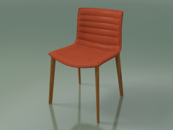 Chair 0356 (4 wooden legs, upholstered, teak effect)