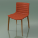 3d model Chair 0356 (4 wooden legs, upholstered, teak effect) - preview