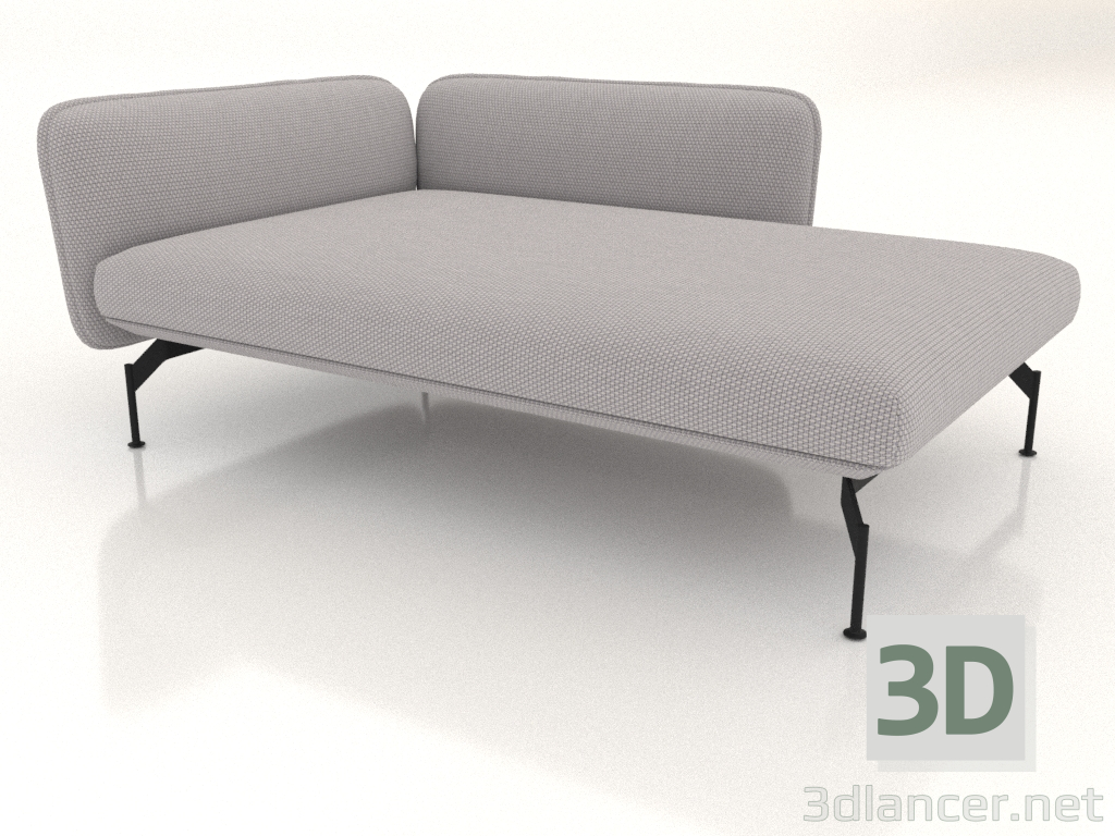 modello 3D Chaise longue 125 con bracciolo 85 a destra (001) - anteprima