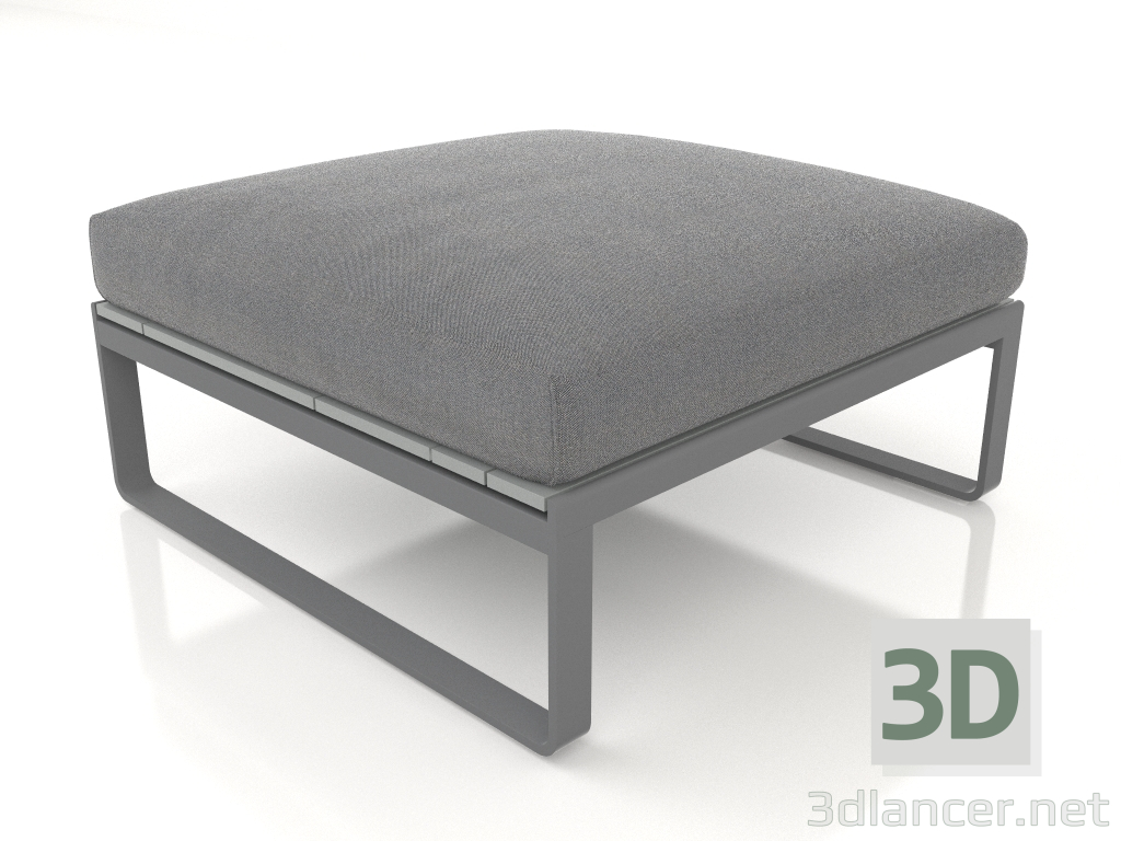 modello 3D Divano componibile, pouf (Antracite) - anteprima