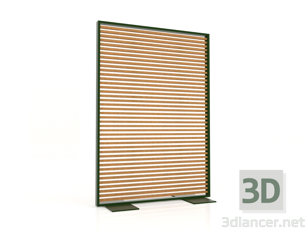 3d model Mampara de madera artificial y aluminio 120x170 (Roble dorado, Verde botella) - vista previa