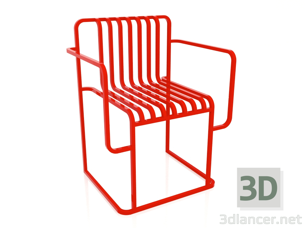 3d model Silla de comedor (Roja) - vista previa