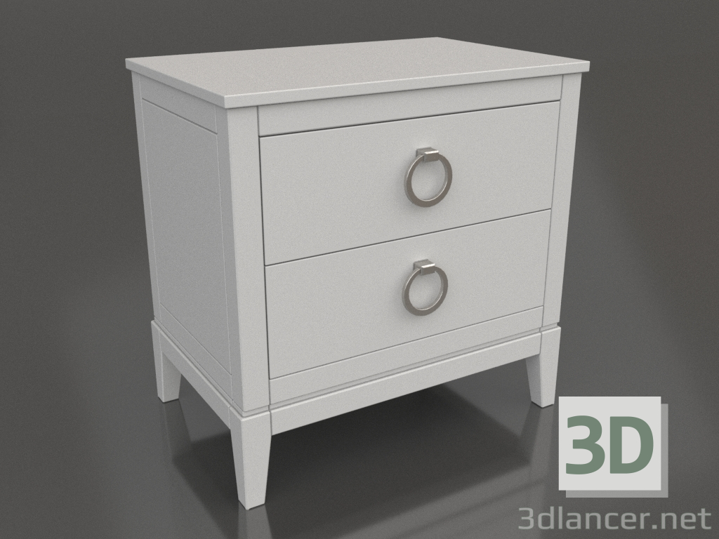 3d model Bedside table (white, option 3) - preview