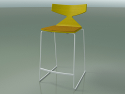 Tabouret de bar empilable 3712 (avec coussin, Jaune, V12)