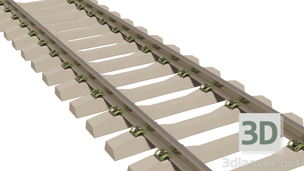 3d Rail fastening type w30 model buy - render