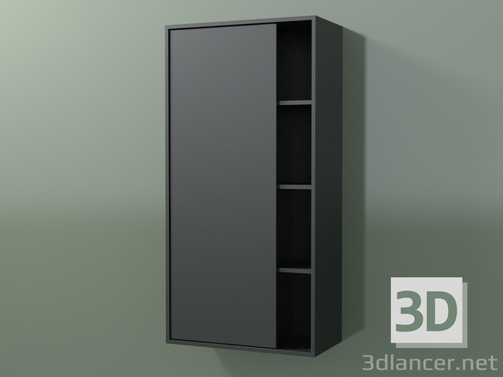 Modelo 3d Armário de parede com 1 porta esquerda (8CUCCCS01, Deep Nocturne C38, L 48, P 24, H 96 cm) - preview