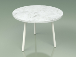 Table basse 013 (Métal Lait, Marbre de Carrare)