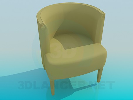 3d model Silla con respaldo vertical - vista previa