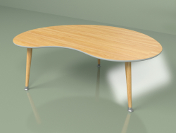 Coffee table Kidney veneer (light gray)