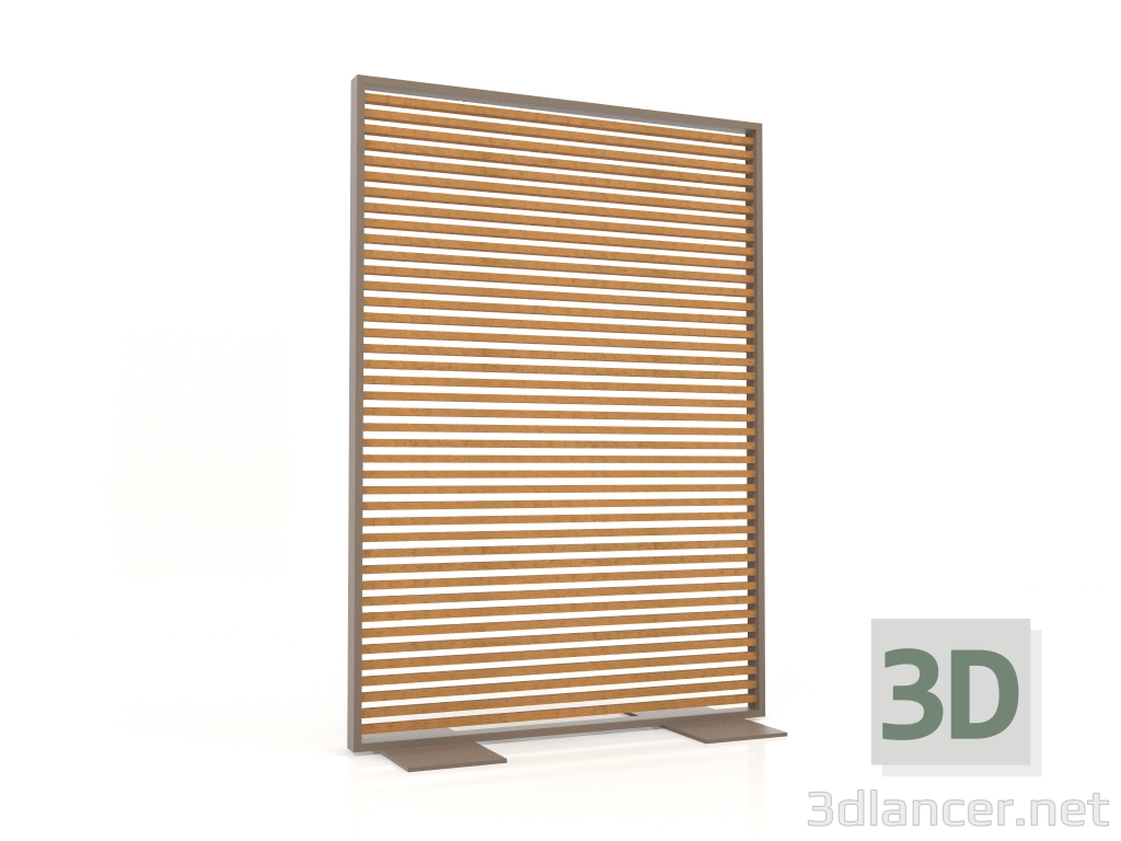 3d model Mampara de madera artificial y aluminio 120x170 (Roble dorado, Bronce) - vista previa