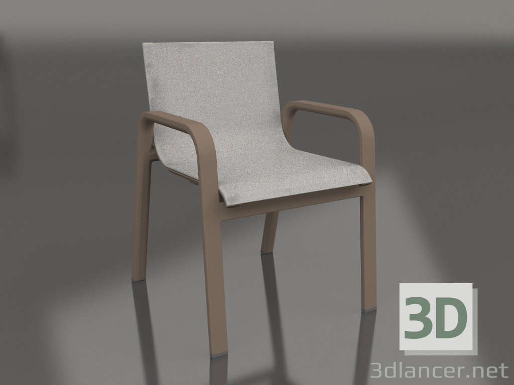 3d model Silla club de comedor (Bronce) - vista previa