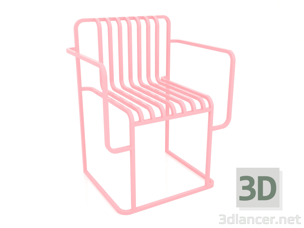 modèle 3D Chaise de salle à manger (rose) - preview