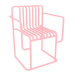 3d model Silla de comedor (rosa) - vista previa