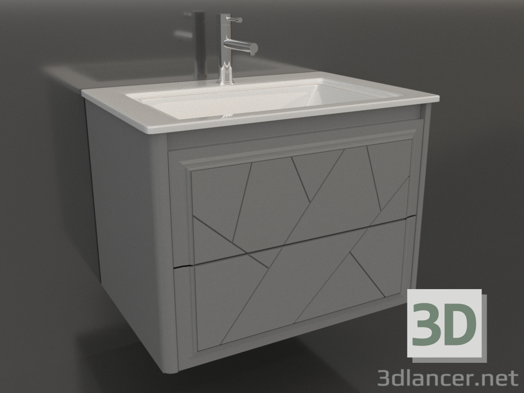 3D Modell Luigi 70 Schrank (Mattgrau, hängend) - Vorschau 3D Modell Luigi 70 Schrank (Mattgrau, hängend) - Vorschau