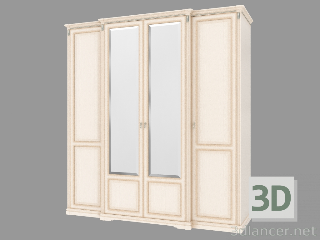 modello 3D Armadio guardaroba 4 ante (2209x2336x730) - anteprima