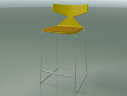 Tabouret de bar empilable 3712 (avec coussin, Jaune, CRO)