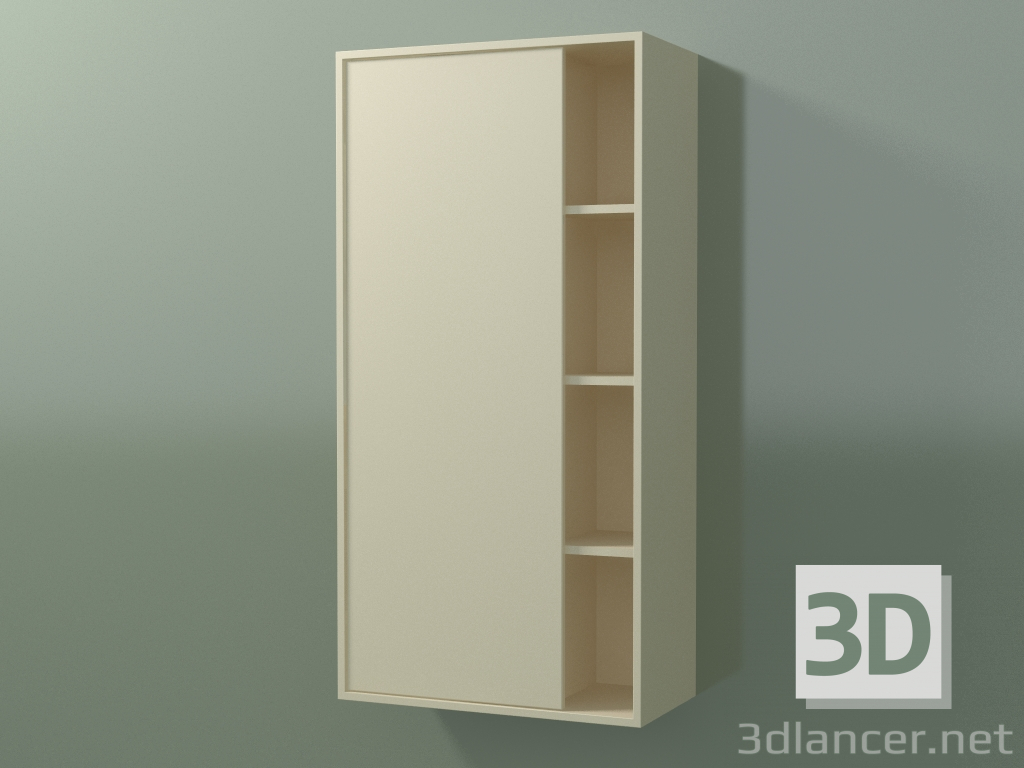 3d model Armario de pared con 1 puerta izquierda (8CUCCCS01, Bone C39, L 48, P 24, H 96 cm) - vista previa