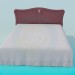 3d model Cama King size - vista previa