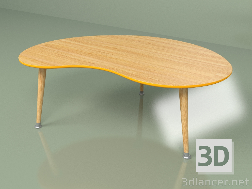 3D Modell Couchtisch Nierenfurnier (orange) - Vorschau