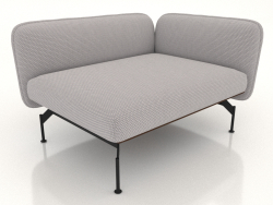 Sofa module 1.5 seats with an armrest on the right (leather upholstery on the outside)