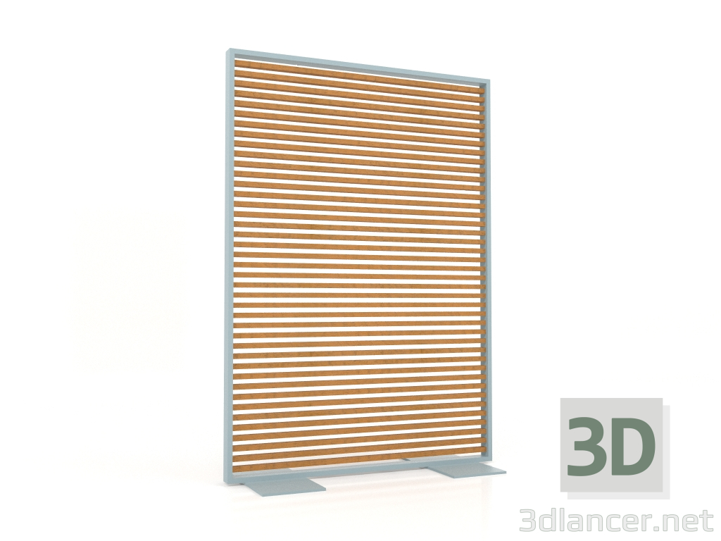 3d model Mampara de madera artificial y aluminio 120x170 (Roble dorado, Azul grisáceo) - vista previa