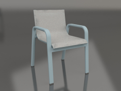 Fauteuil club de salle à manger (bleu gris)