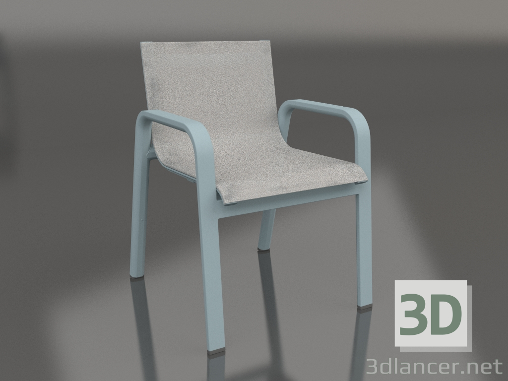 modello 3D Sedia da pranzo club (grigio blu) - anteprima