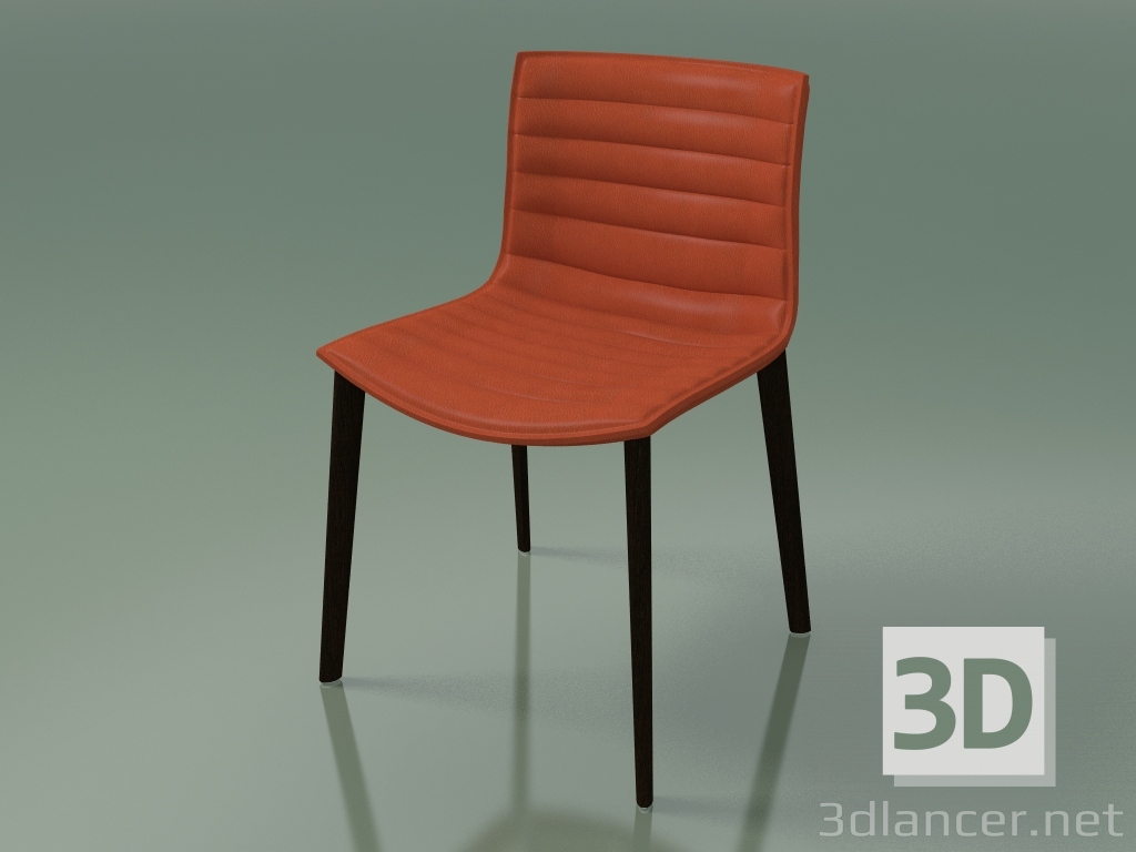 3d model Silla 0356 (4 patas de madera, tapizada, wengué) - vista previa