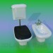 modello 3D WC e bidet - anteprima