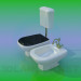 modello 3D WC e bidet - anteprima