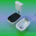 modello 3D WC e bidet - anteprima