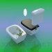 modello 3D WC e bidet - anteprima
