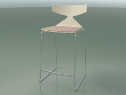 Tabouret de bar empilable 3712 (avec coussin, blanc, CRO)