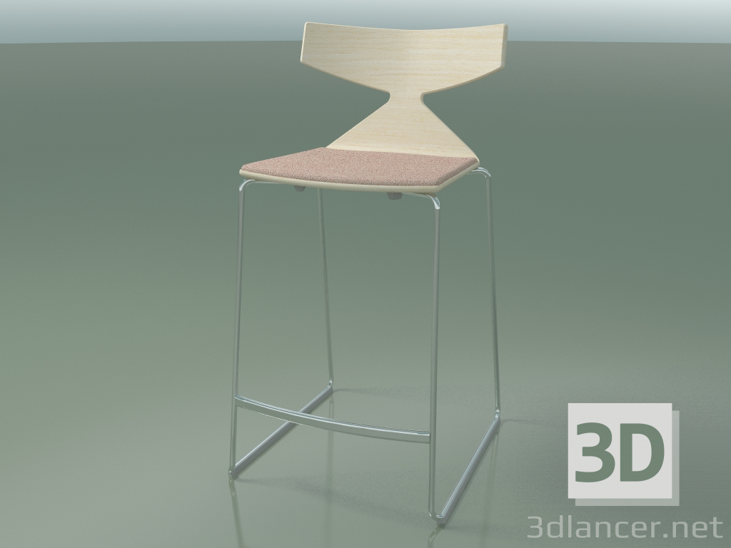 modèle 3D Tabouret de bar empilable 3712 (avec coussin, blanc, CRO) - preview