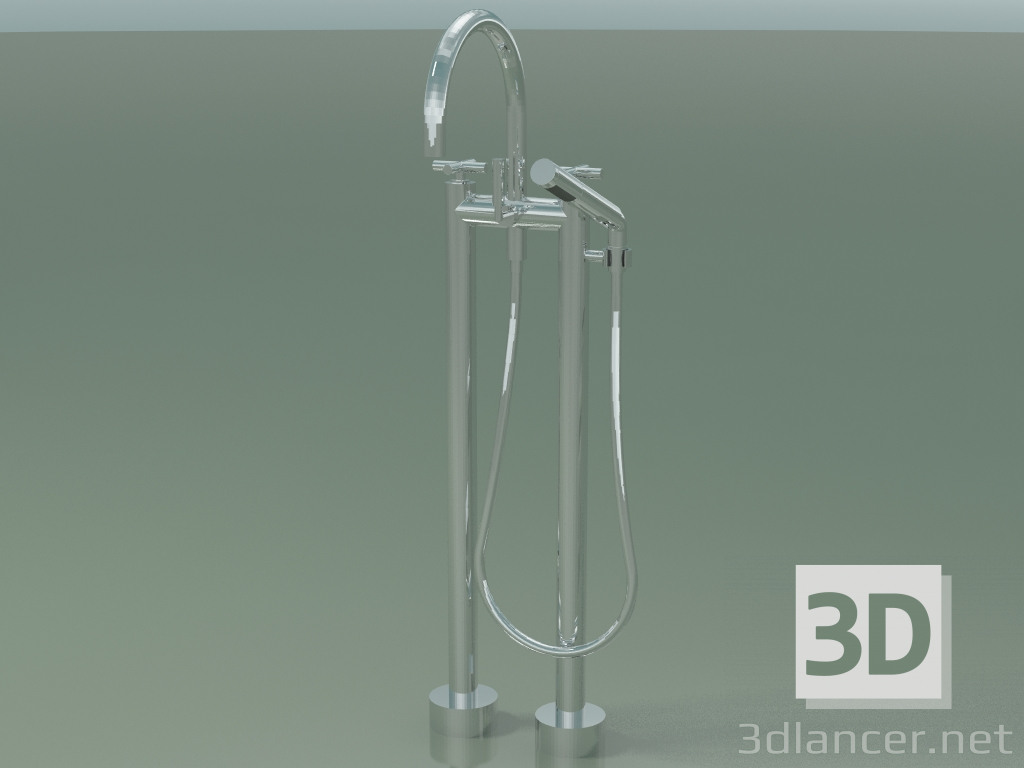 3d model Mezclador de bañera de dos orificios para instalación independiente (25943892-00) - vista previa