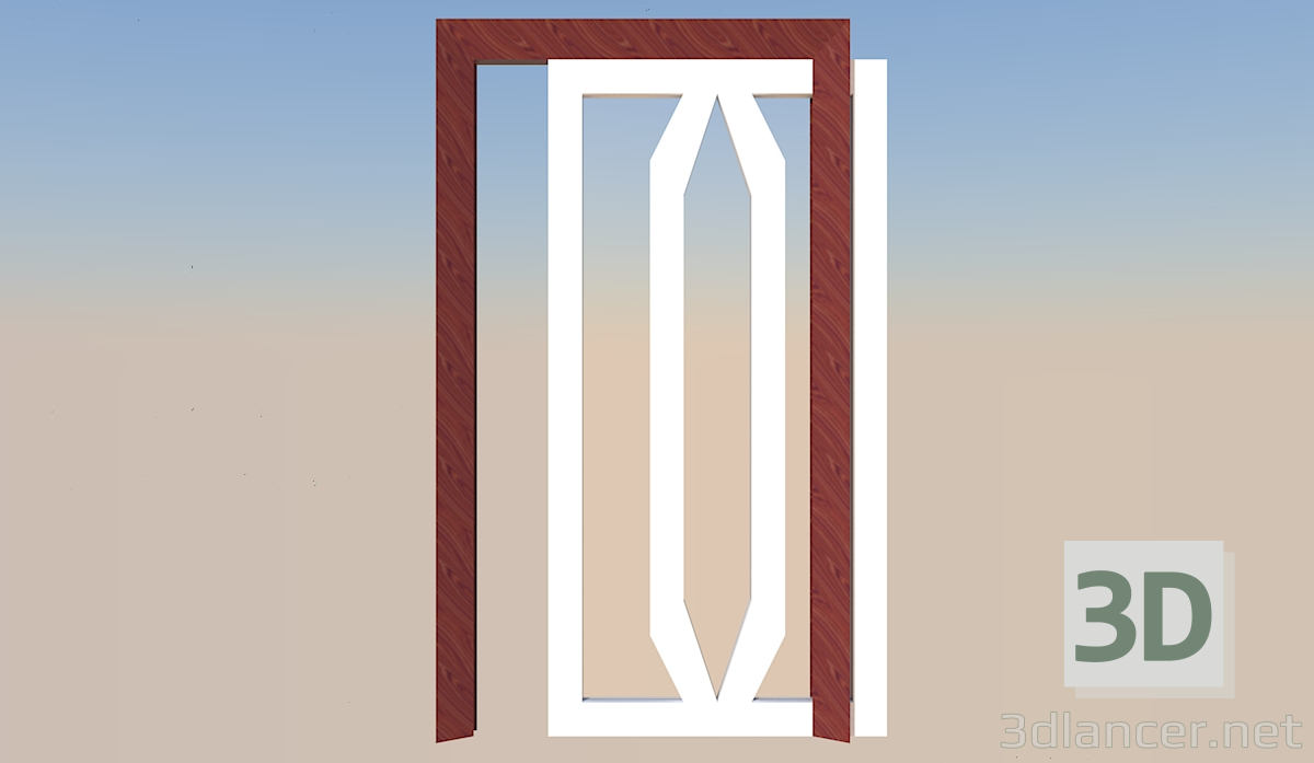 3d model Puerta interior - vista previa