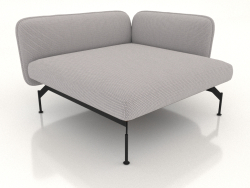 Sofa module 1.5 seater deep with armrest 85 on the right (leather upholstery on the outside)