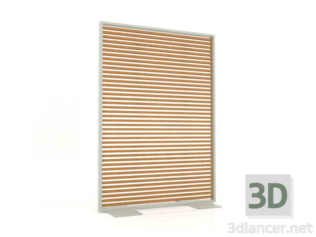 3d model Mampara de madera artificial y aluminio 120x170 (Roble dorado, Gris cemento) - vista previa