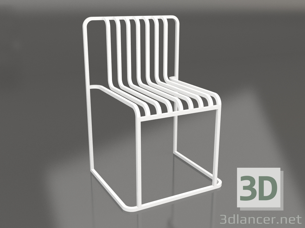 modèle 3D Chaise de salle à manger (Blanc) - preview