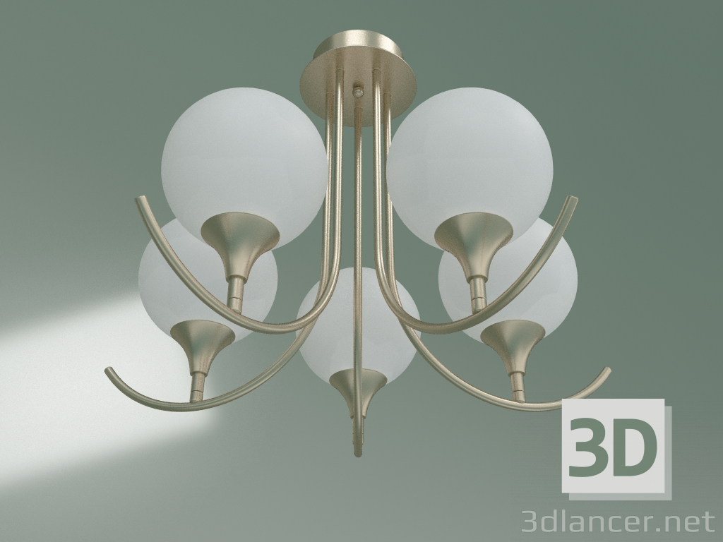 Modelo 3d Lustre de teto Moon 70101-5 (ouro) - preview