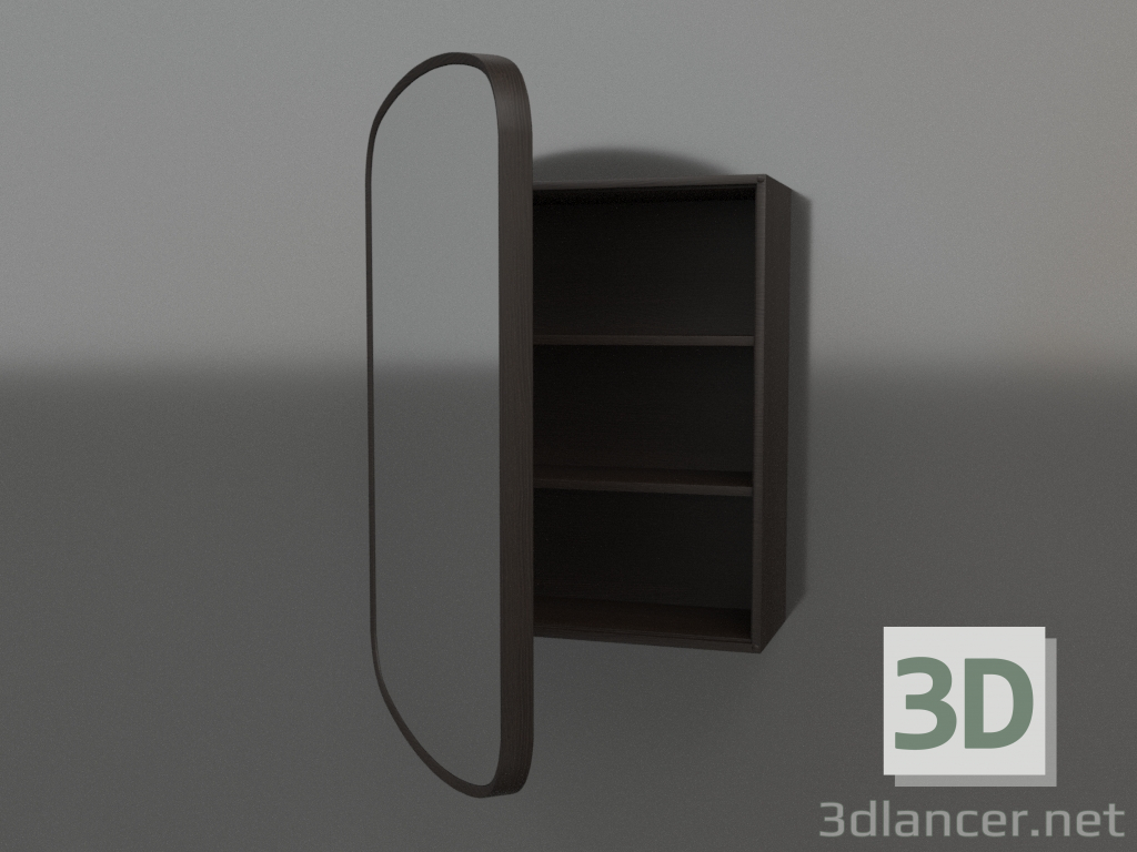 3D Modell Spiegel (mit halboffener Schublade) ZL 17 (460x200x695, Holzbraun dunkel) - Vorschau