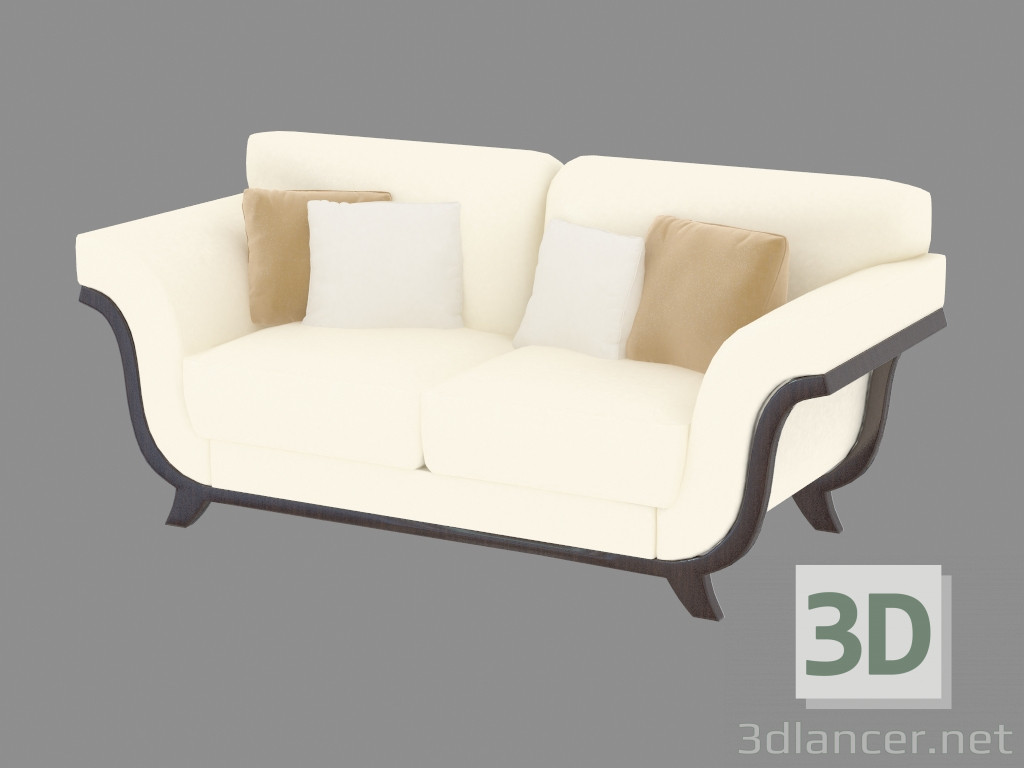 3d model Double leather sofa - preview