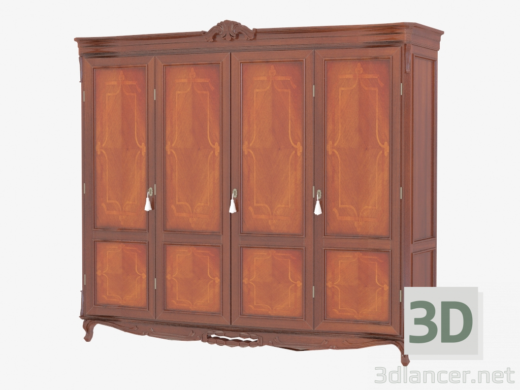 3d model Four-door wardrobe DG244LN - preview