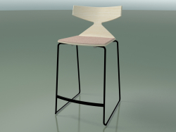 Tabouret de bar empilable 3712 (avec coussin, blanc, V39)