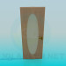 3d model Interior door with oval frosted glass - preview