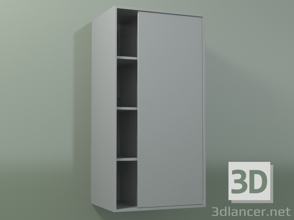 modèle 3D Armoire murale avec 1 porte à droite (8CUCСDD01, Gris Argent C35, L 48, P 36, H 96 cm) - preview