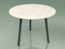 Table basse 013 (Metal Stone, Teck de couleur blanc résistant aux intempéries)