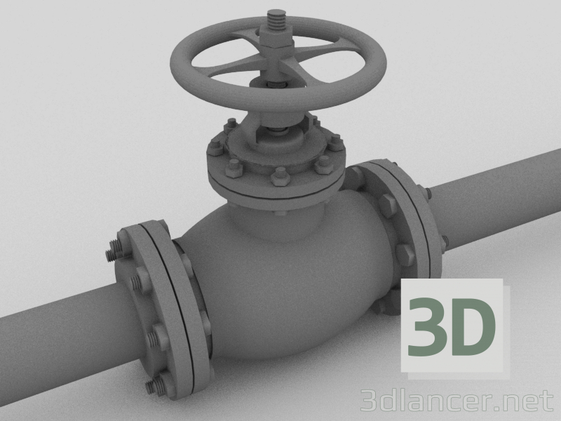 3d model Válvula de bola. - vista previa